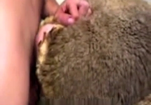 Horny zoophilic fucks his lama passionately from behind