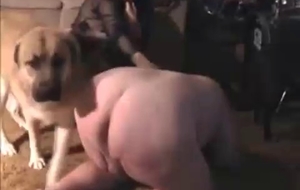 Chubby mature woman wants to have sex with a dog