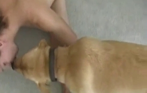 Dude's romantic evening with a dog